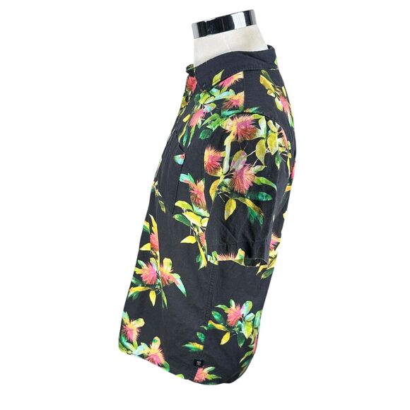 Roark Scholar La Selva Shirt Mens Small Black Floral Tropical Button Up Hawaiian - Picture 4 of 10